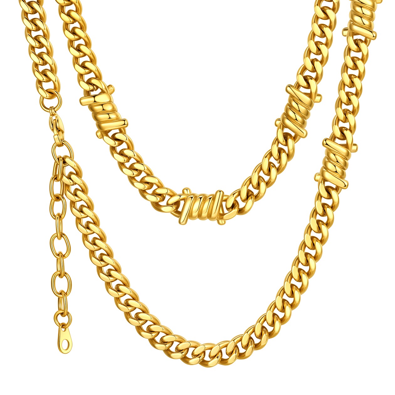 9mm Barbed Wire Cuban Link Chain for Men