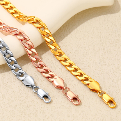 7mm Copper Cuban Link Chain Anklet in Different Colors