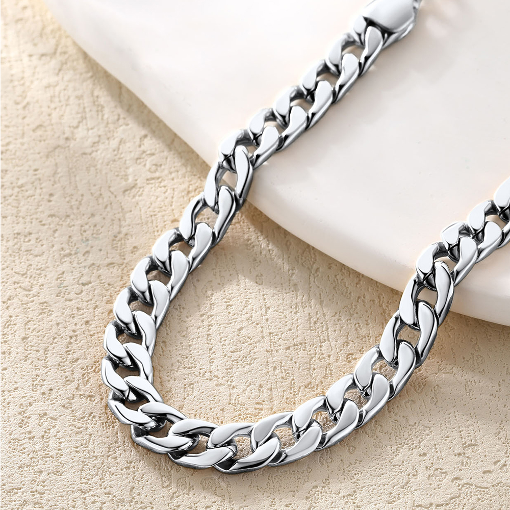 7mm Copper Cuban Link Chain Anklet in Platinum Plated, Copper-01