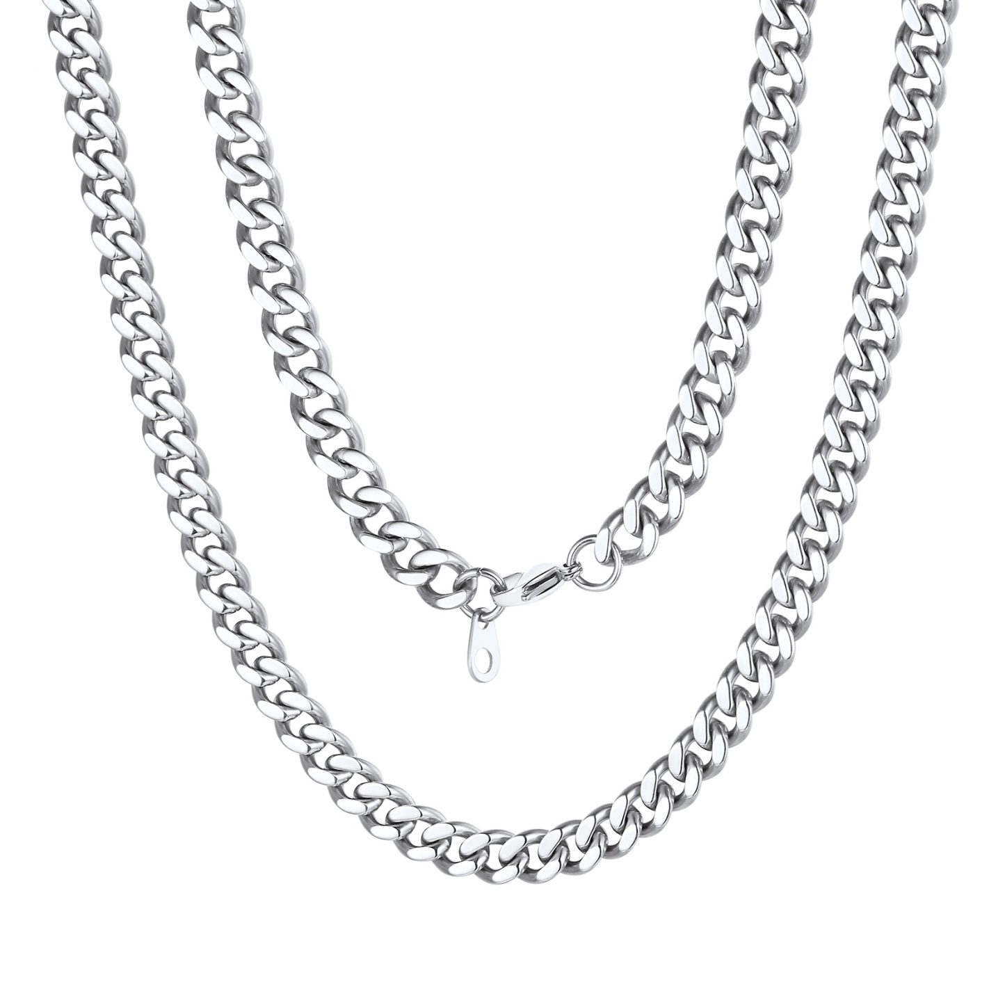 7mm Cuban Chain Necklace in Stainless Steel