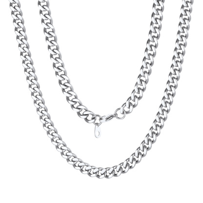 7mm Cuban Chain Necklace in Stainless Steel