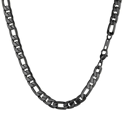 7mm Stainless Steel Figaro Chain Necklace For Men 