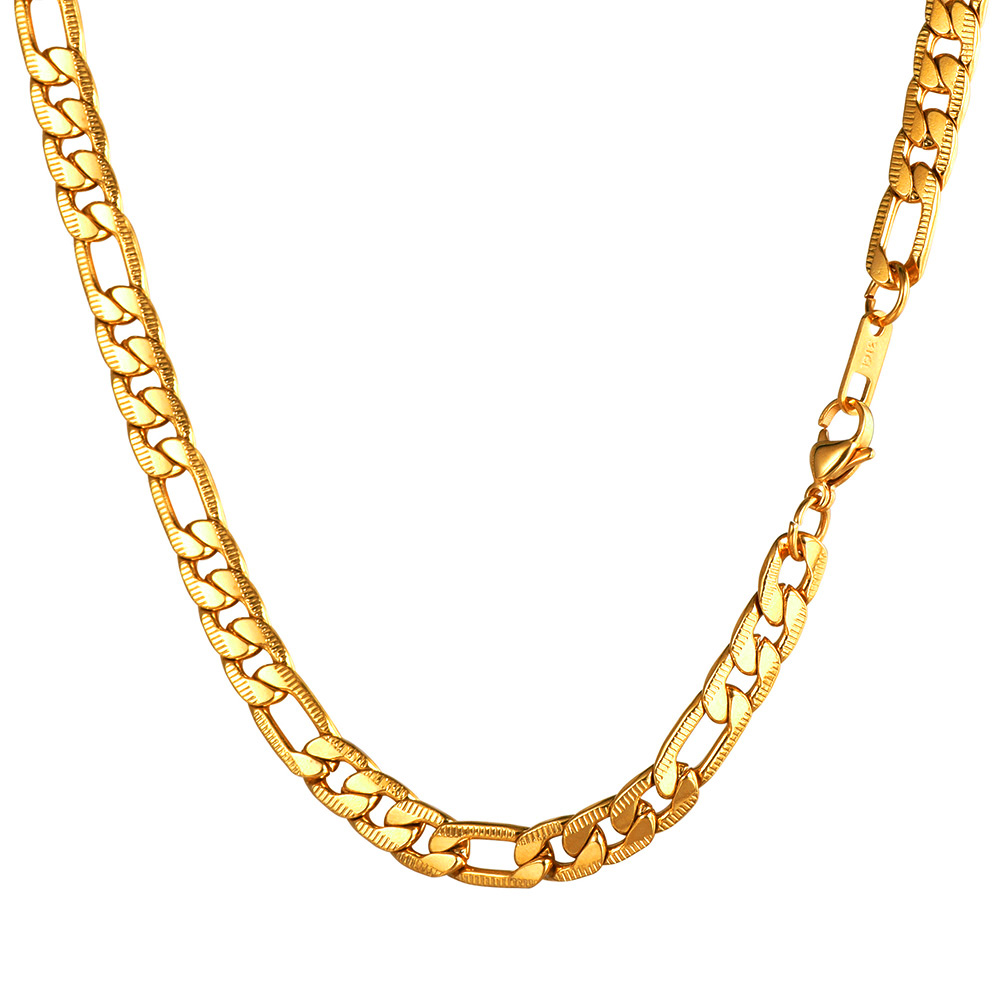 7MM Stainless Steel Figaro Chain Necklace For Men Women