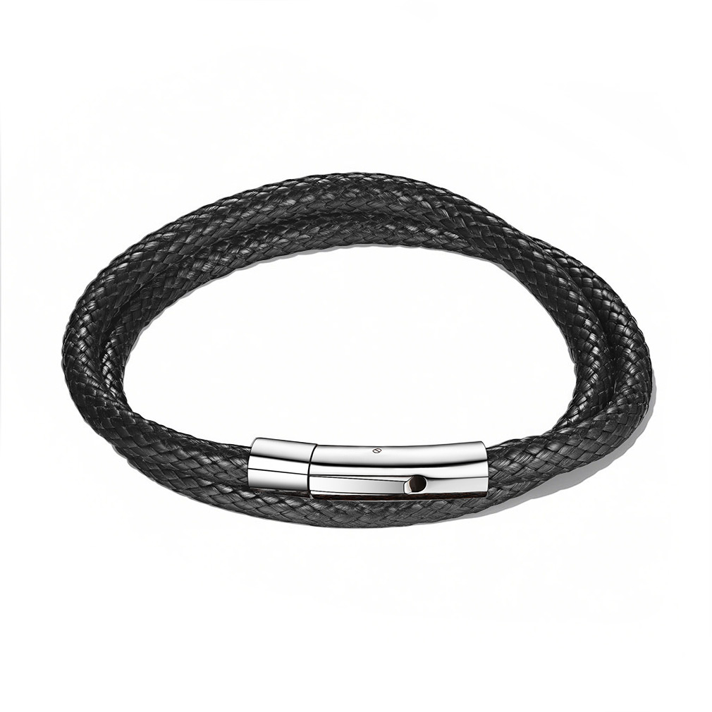 8.5mm Custom Engraved Handmade Leather Bracelet