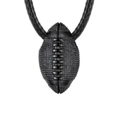 Stainless Steel Soccer Pendant Necklace