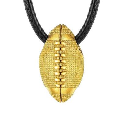 Stainless Steel Soccer Pendant Necklace