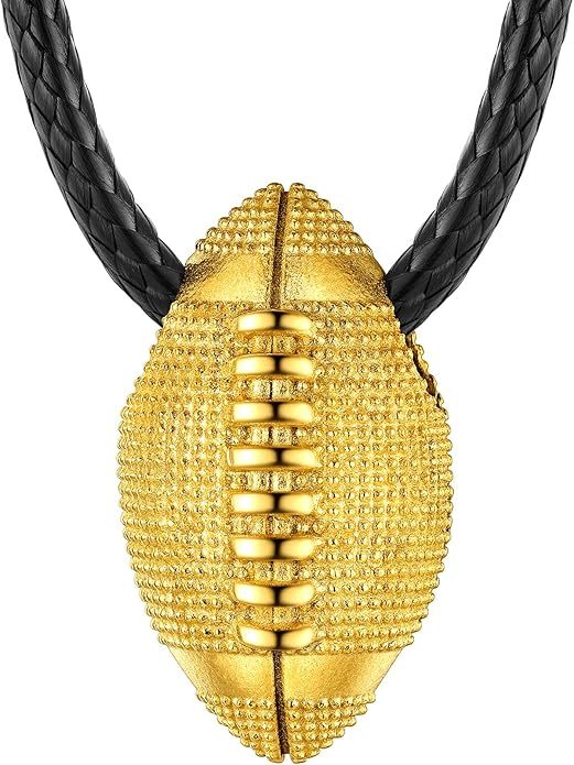 Stainless Steel Soccer Pendant Necklace