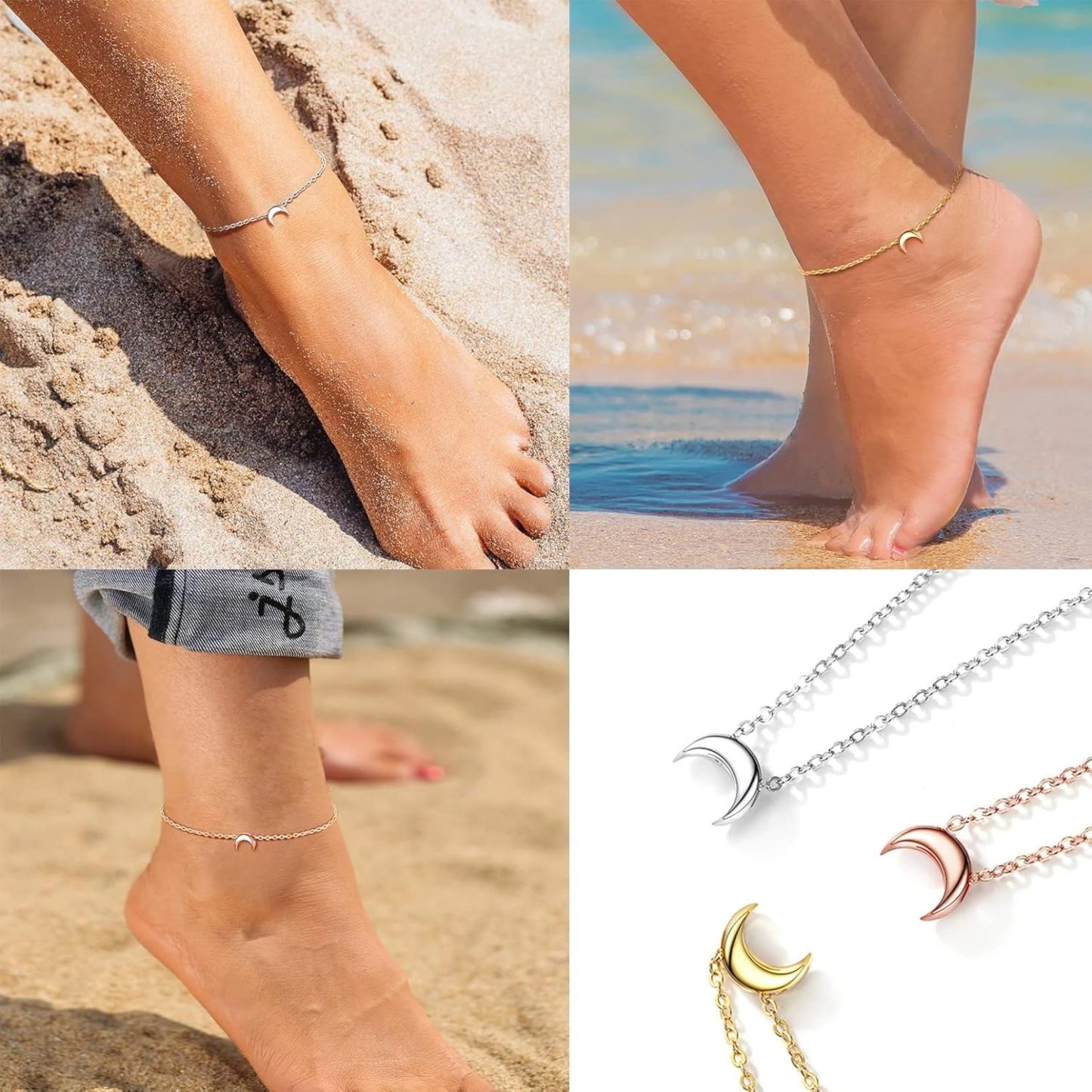 Dainty Small Moon Ankle in Different style