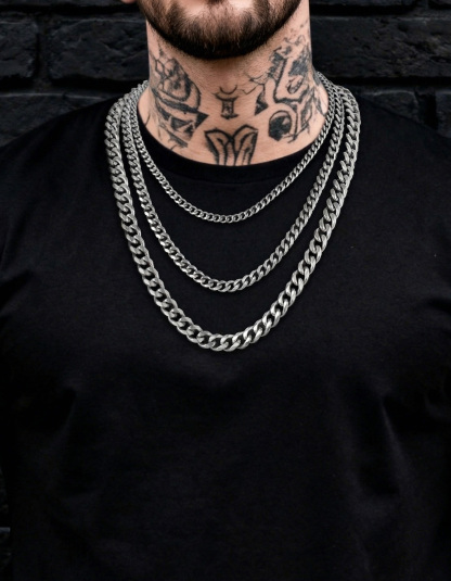 Hip Hop Cuban Chain Necklace for Men 6/9/12mm Width