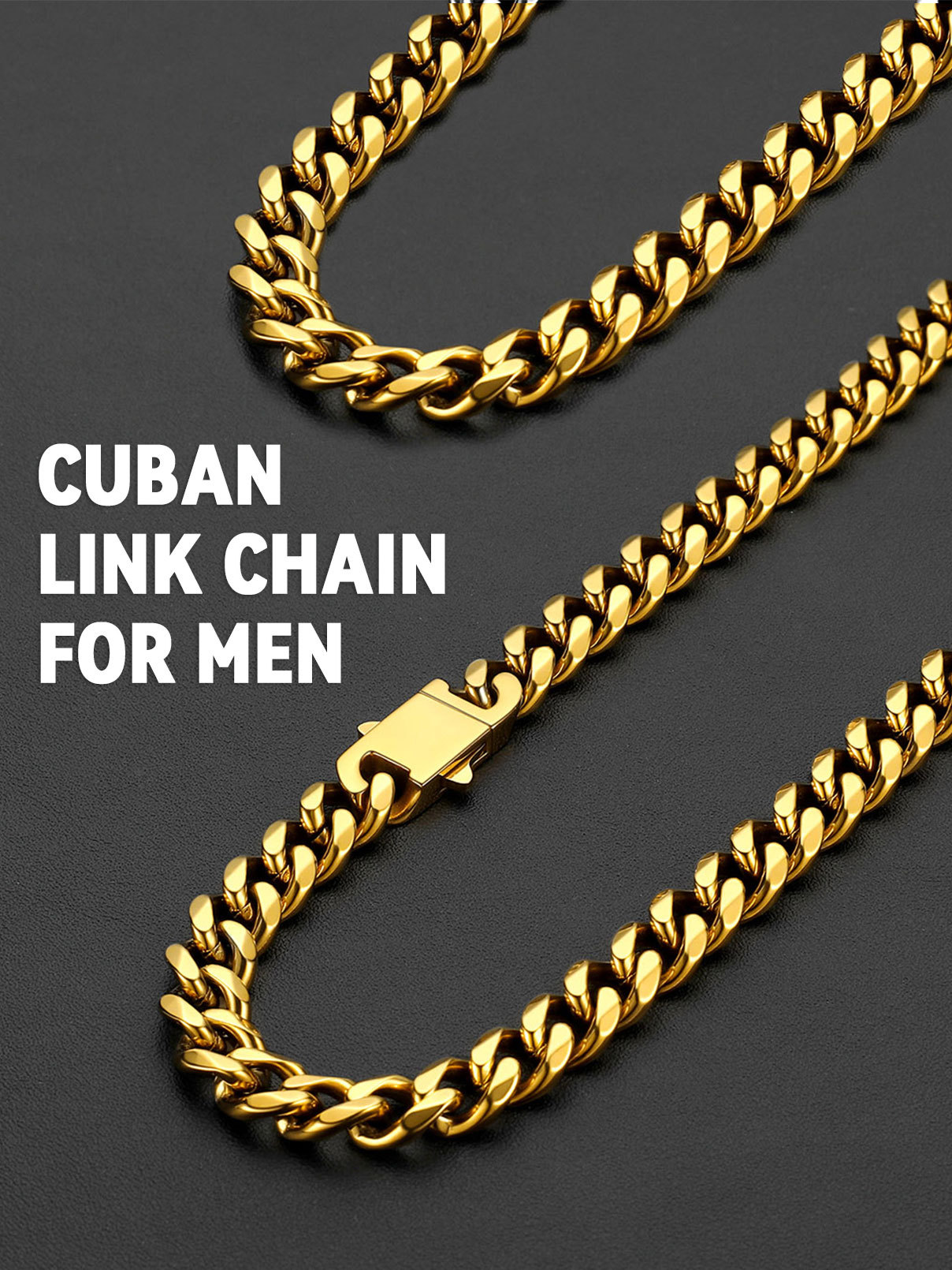 Hip Hop Cuban Chain Necklace for Men Huasband Boy Friends Gift 6/9/12mm Width, PUSH-LOCK CLASP