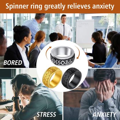 9MM Viking Rune Fidget Ring for Men