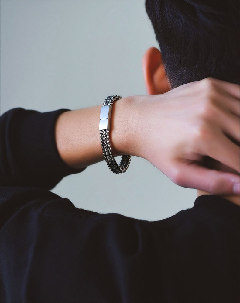 10mm Steel Franco Chain Bracelet for Dad