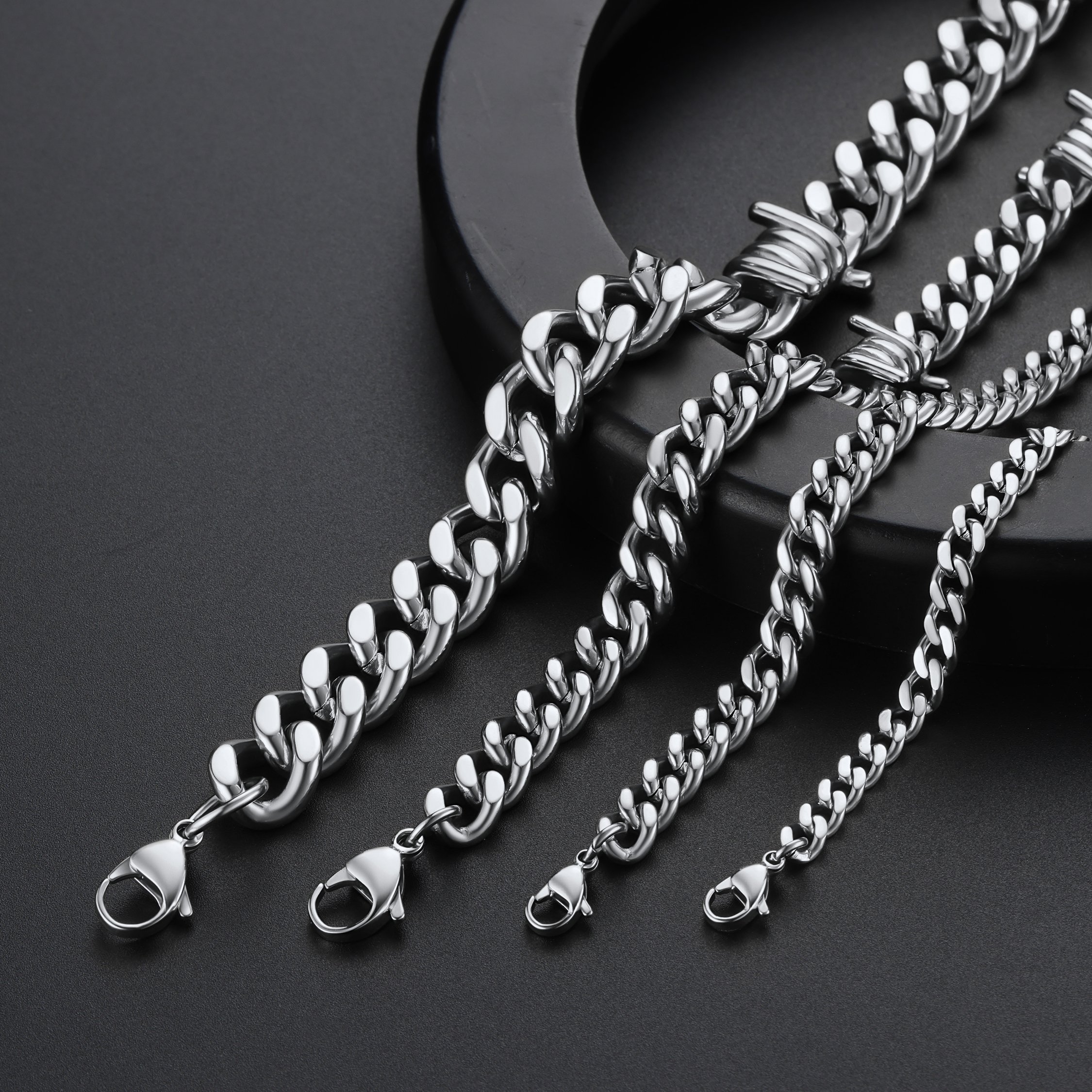 9mm Barbed Wire Cuban Link Chain for Men