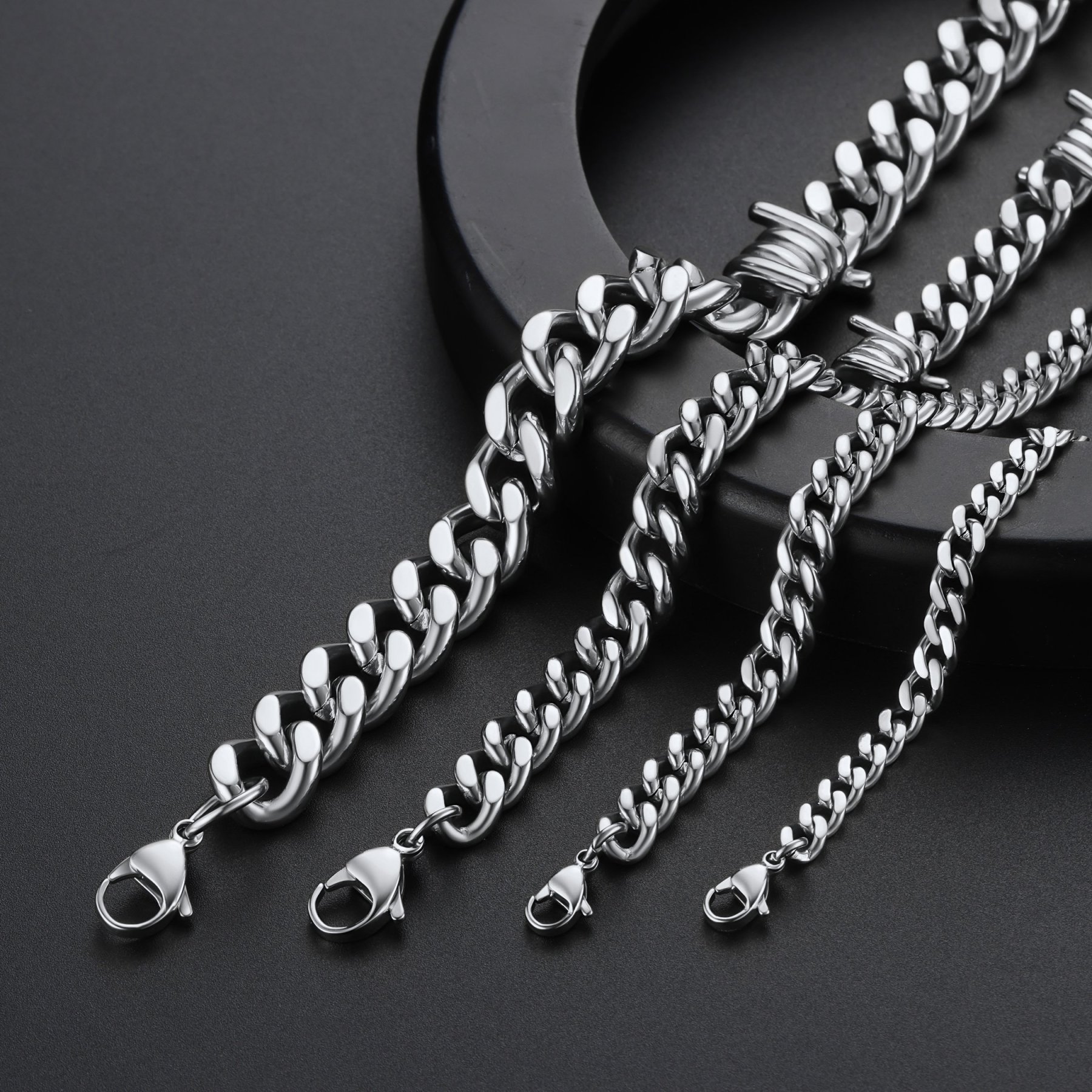 9mm Barbed Wire Cuban Link Chain for Men