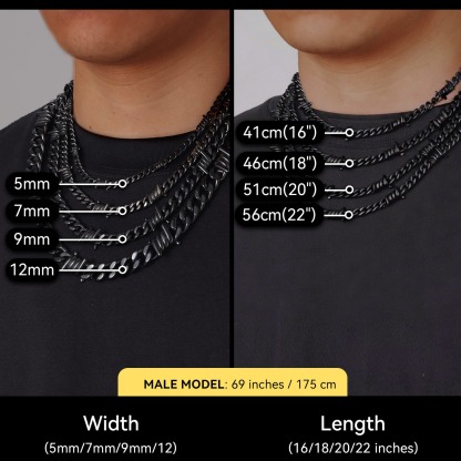9mm Barbed Wire Cuban Link Chain for Men