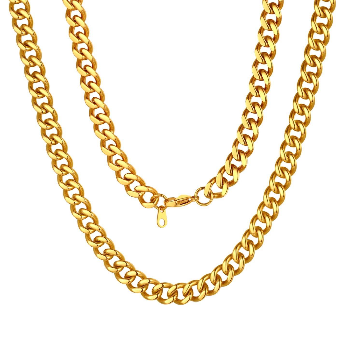 9mm Cuban Chain Necklace in Gold Plated