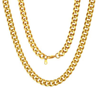 9mm Cuban Chain Necklace in Gold Plated