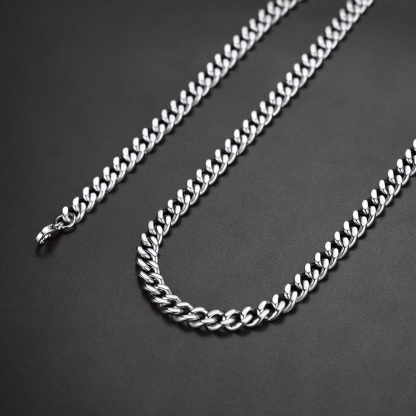 9mm Cuban Link Chain Necklace, Stainless Steel-02