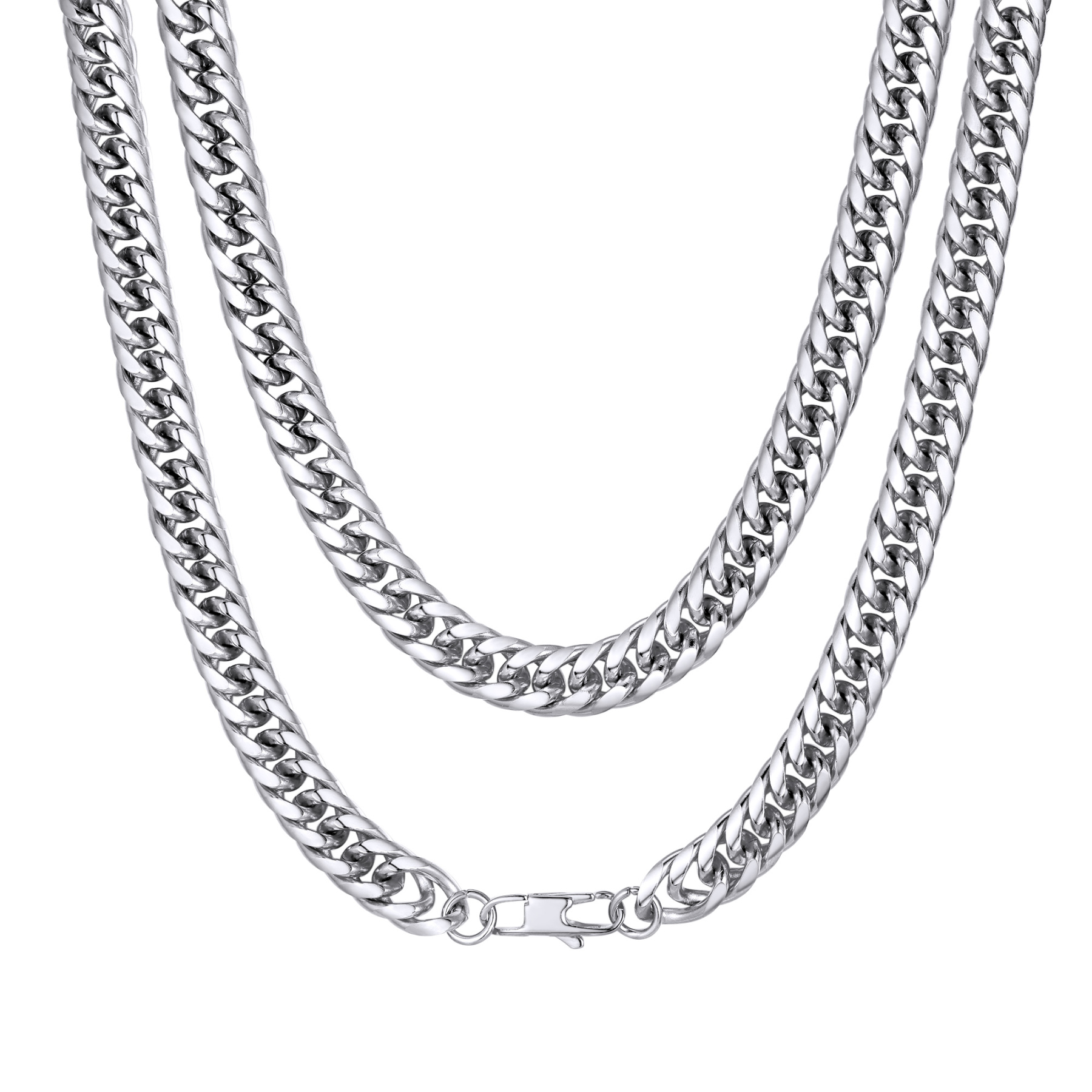 Chunky Silver Wide Curb Cuban Chain 9mm