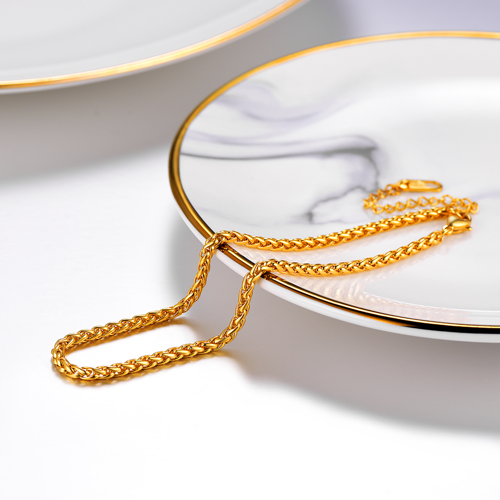 3mm Wheat Chain Anklet