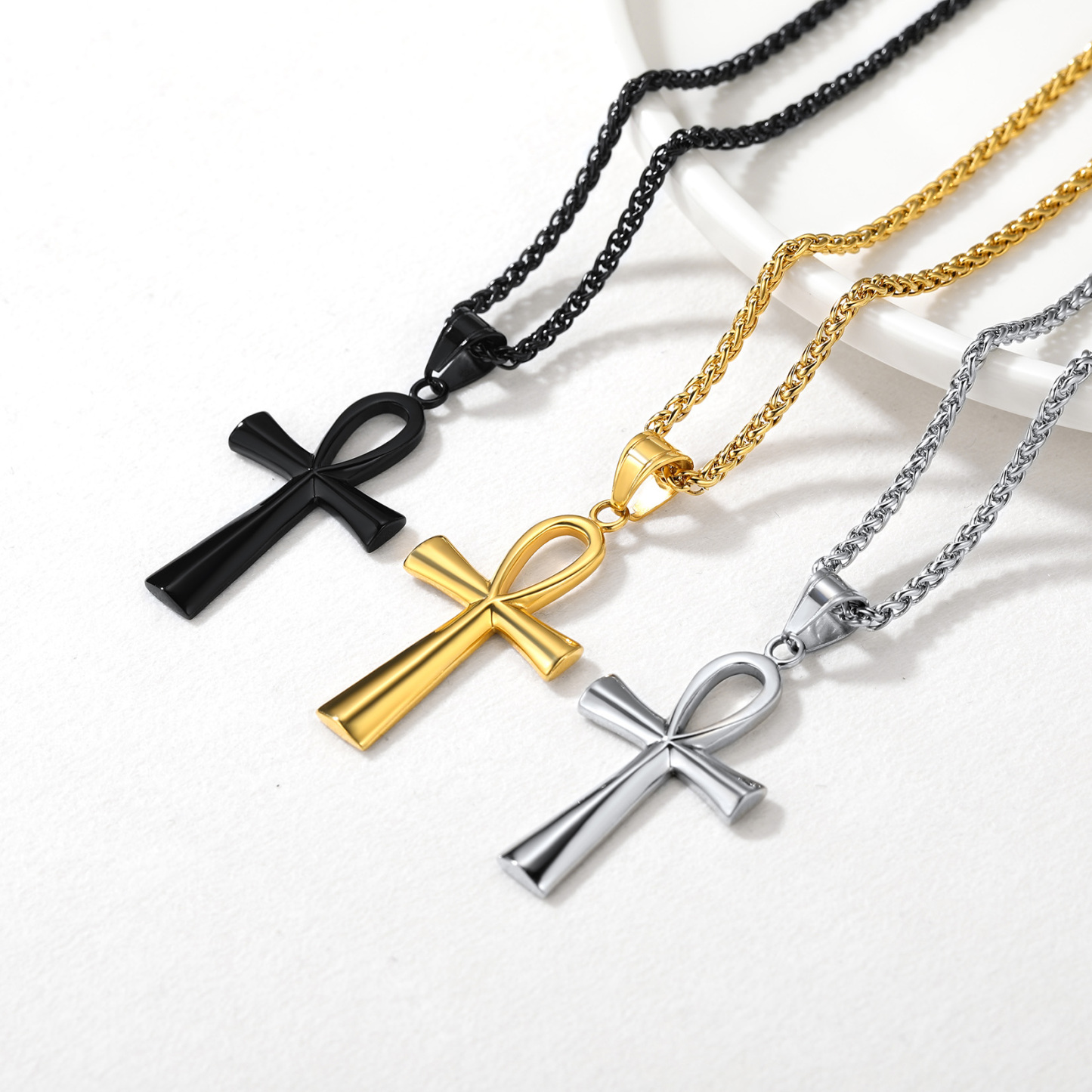 Ankh Cross Pendant Egyptian Necklaces in Different Colors