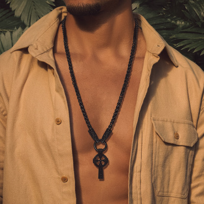 Celtic Knot Pendant Cross Scottish Necklace