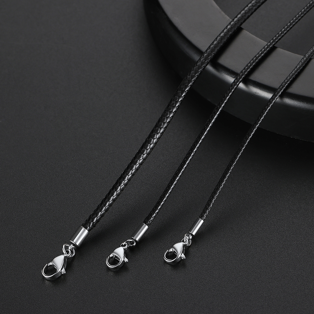 Braided Leather Chain Necklace in Different Widths