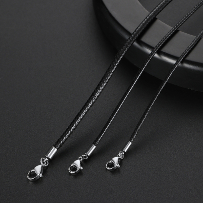 Braided Leather Chain Necklace in Different Widths