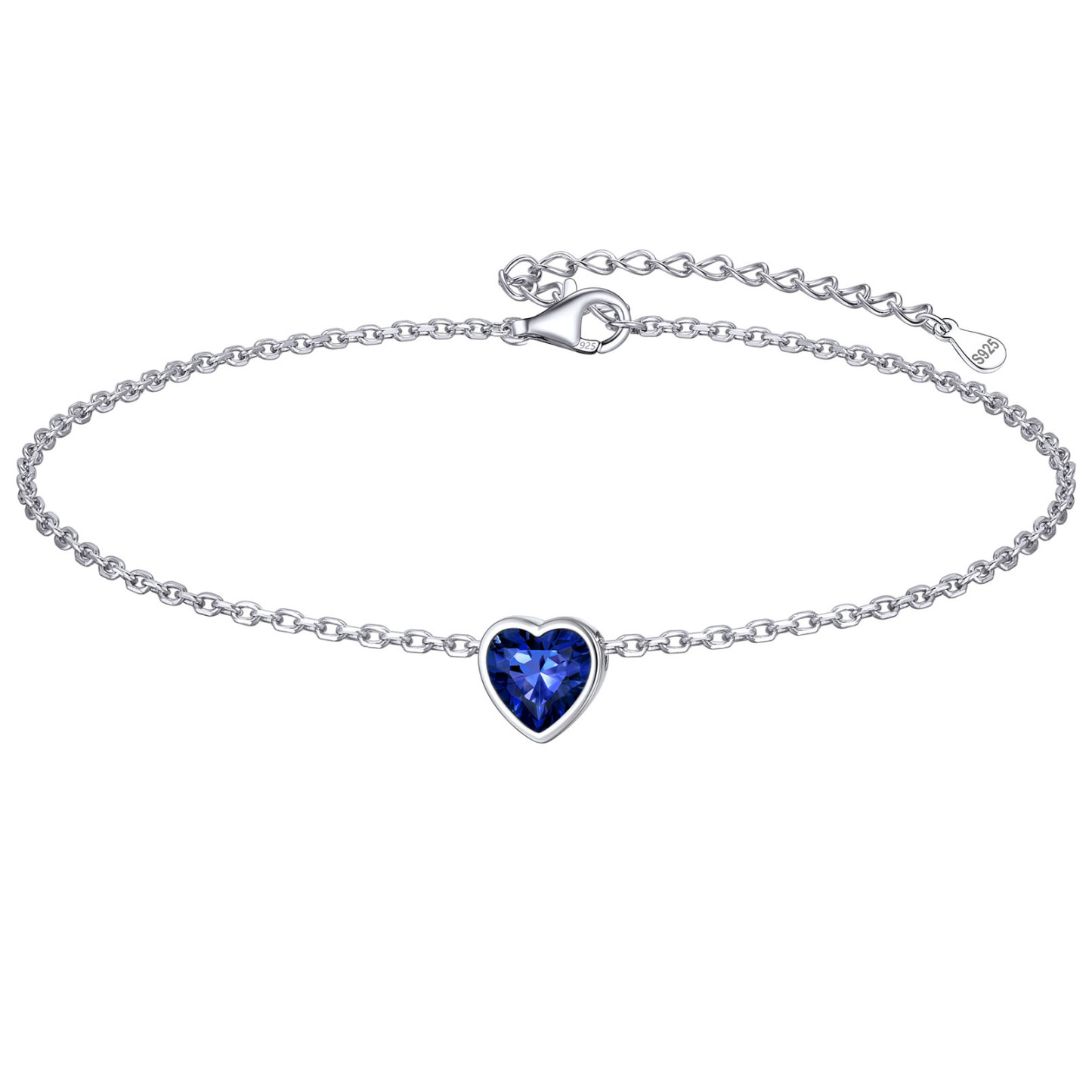 Bride Heart Birthstone Wedding Anklets