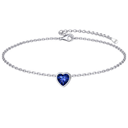 Bride Heart Birthstone Wedding Anklets