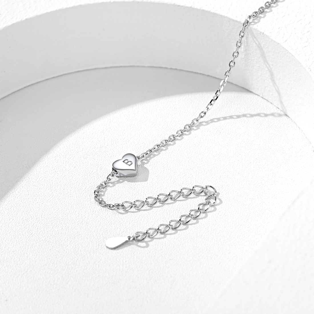 Heart Initial Charm Bracelet