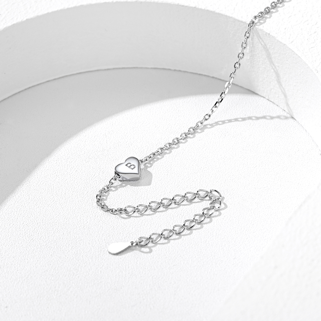 Heart Initial Charm Bracelet
