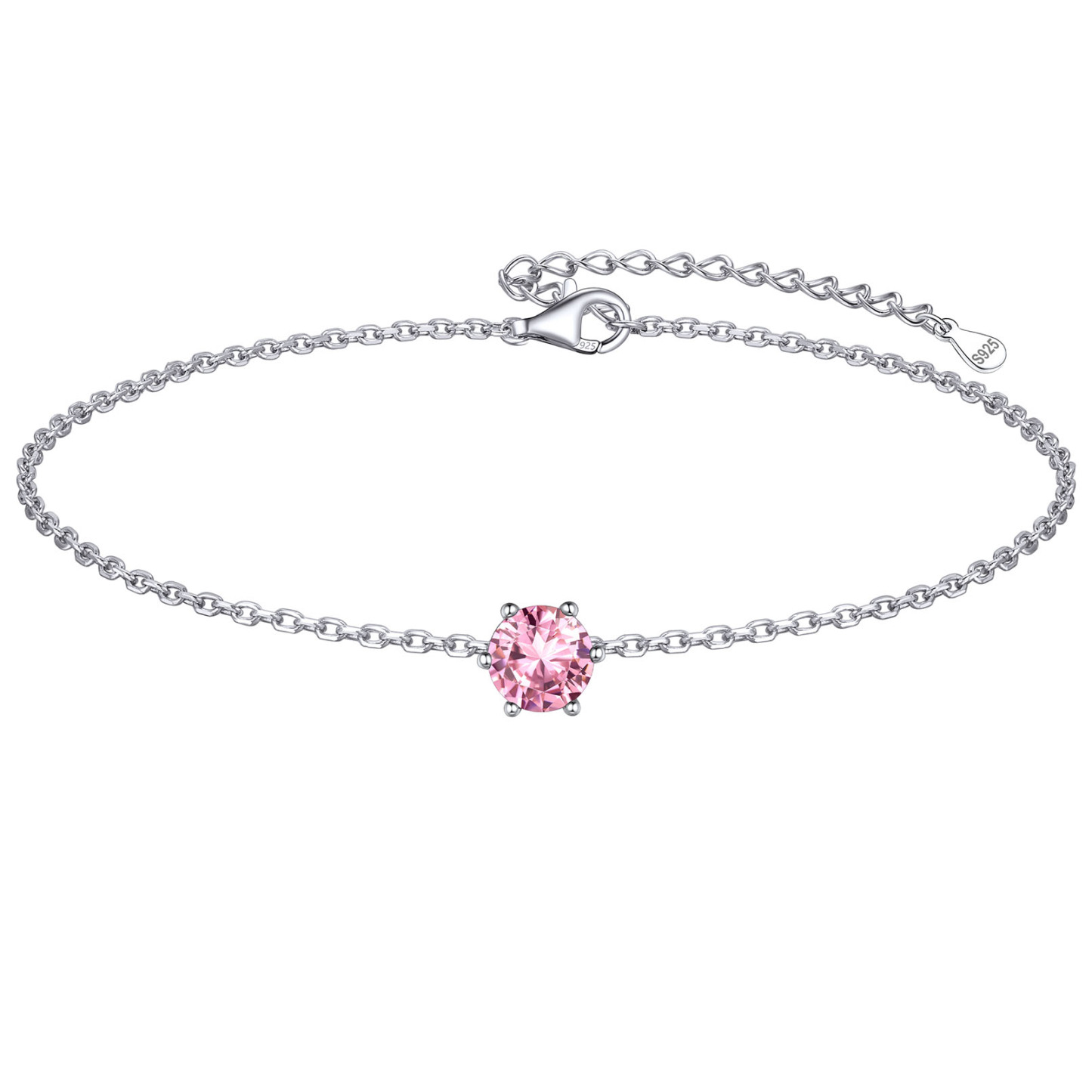 Simple Dainty Round Birthstone Ankle