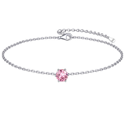 Simple Dainty Round Birthstone Ankle