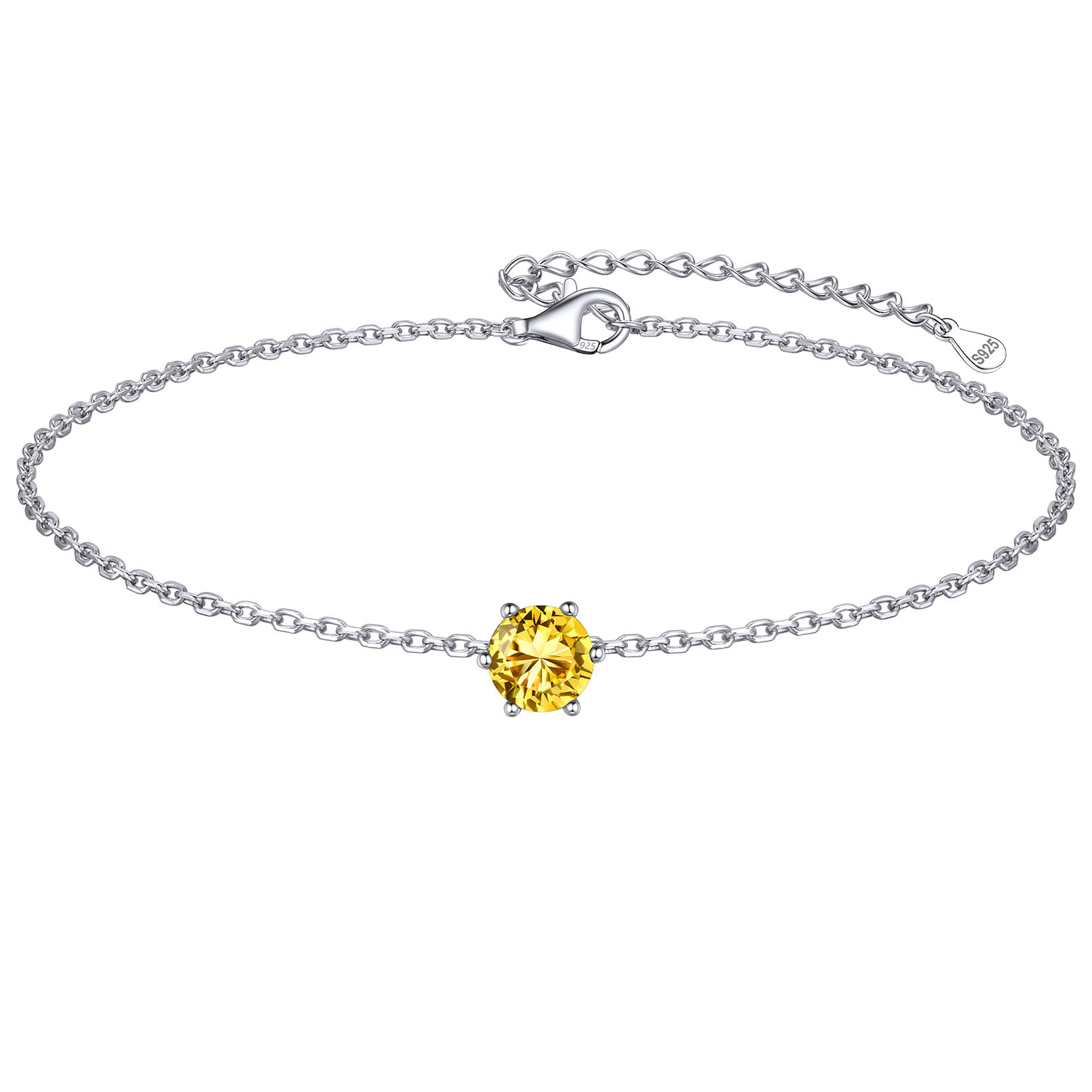 Simple Dainty Round Birthstone Ankle