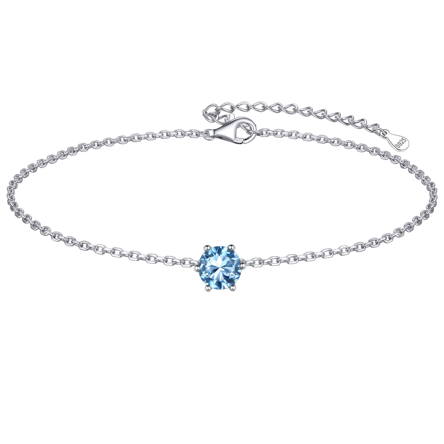 Simple Dainty Round Birthstone Ankle