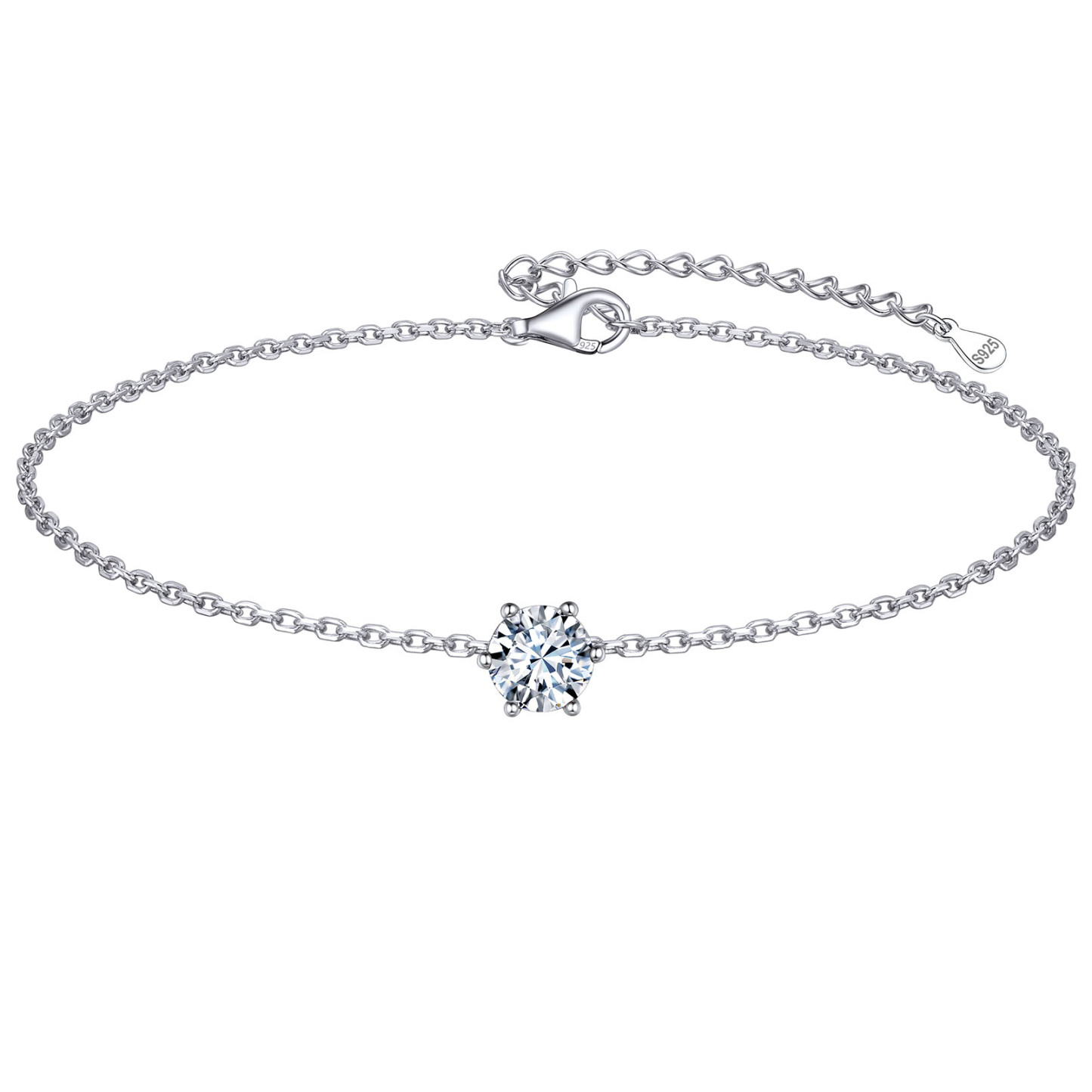 Simple Dainty Round Birthstone Ankle