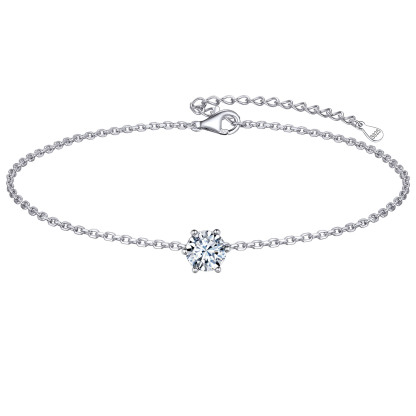 Simple Dainty Round Birthstone Ankle