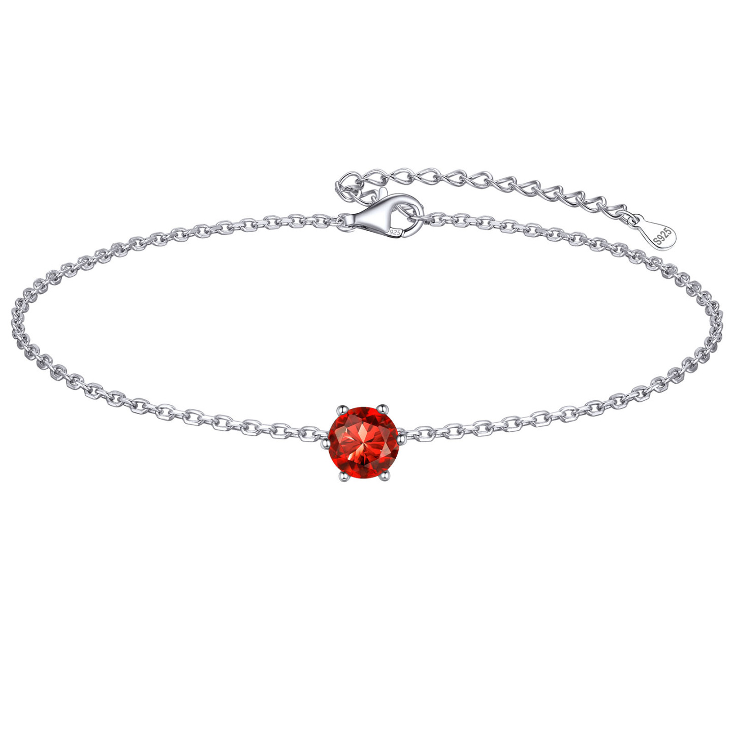 Simple Dainty Round Birthstone Ankle