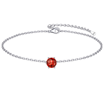 Simple Dainty Round Birthstone Ankle