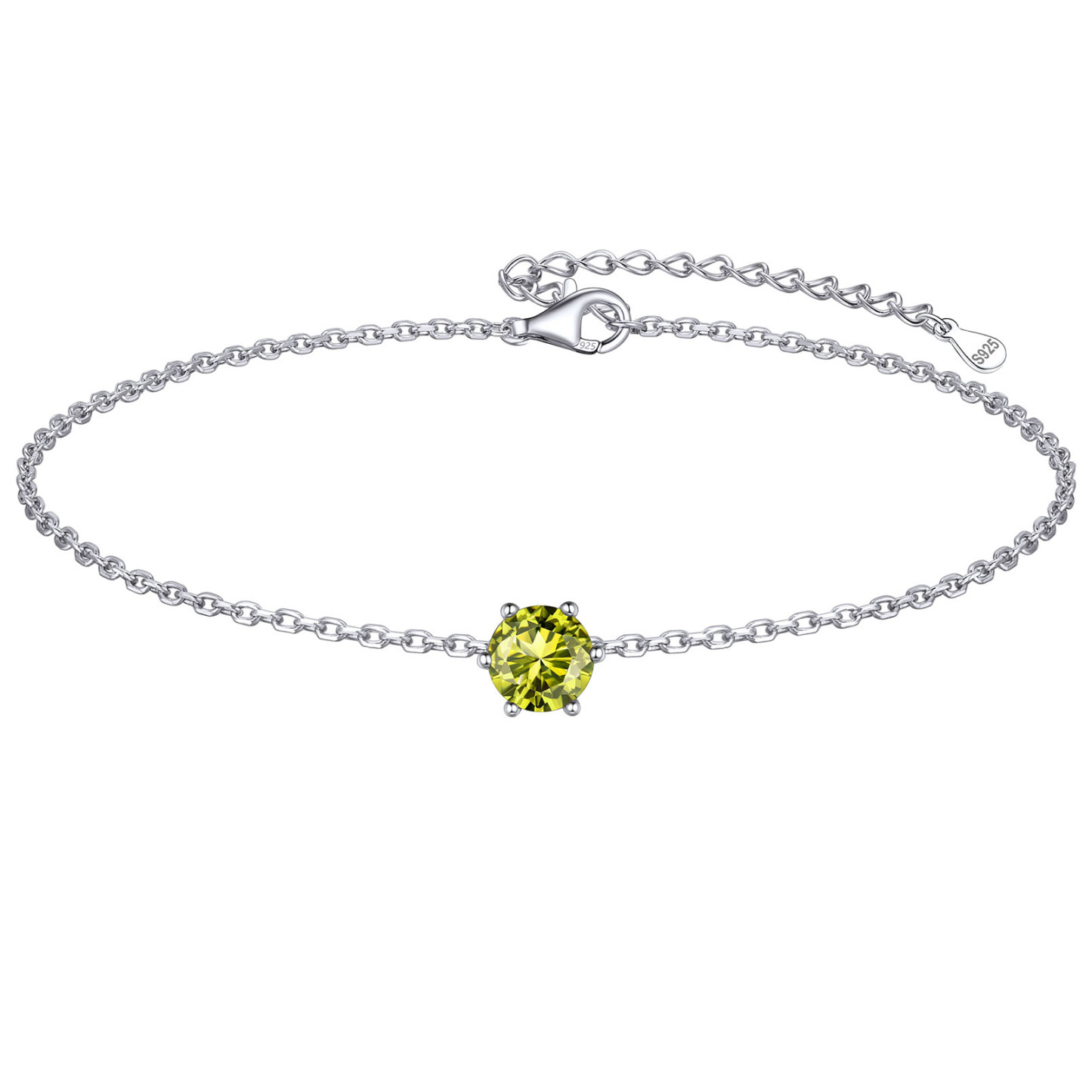 Simple Dainty Round Birthstone Ankle