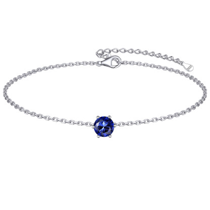 Simple Dainty Round Birthstone Ankle