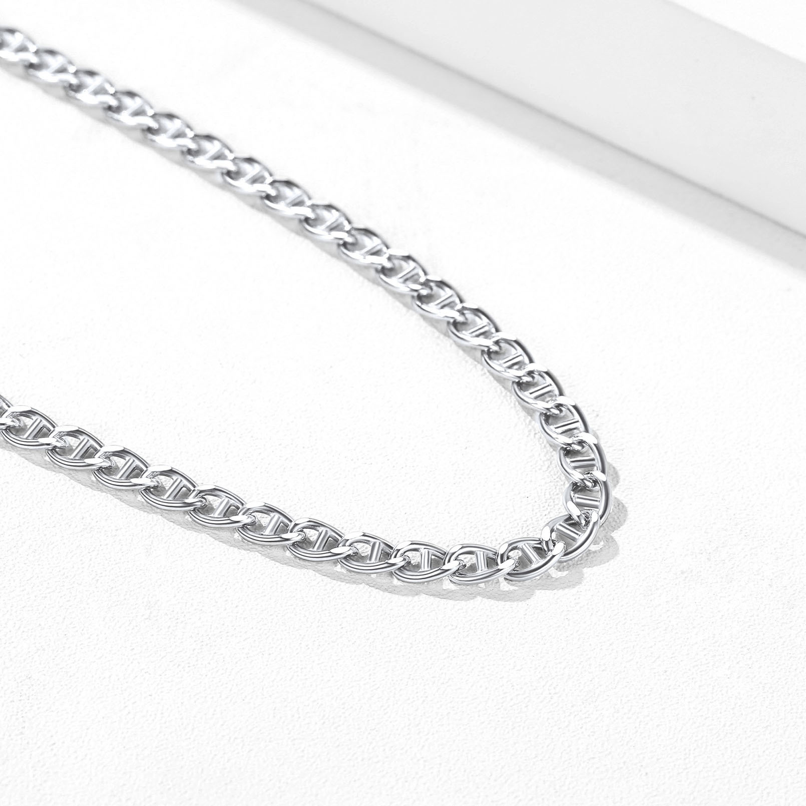 Silver Box Chain Ankle