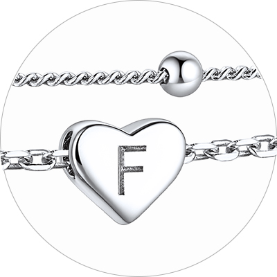 Layered Initial Heart Anklet