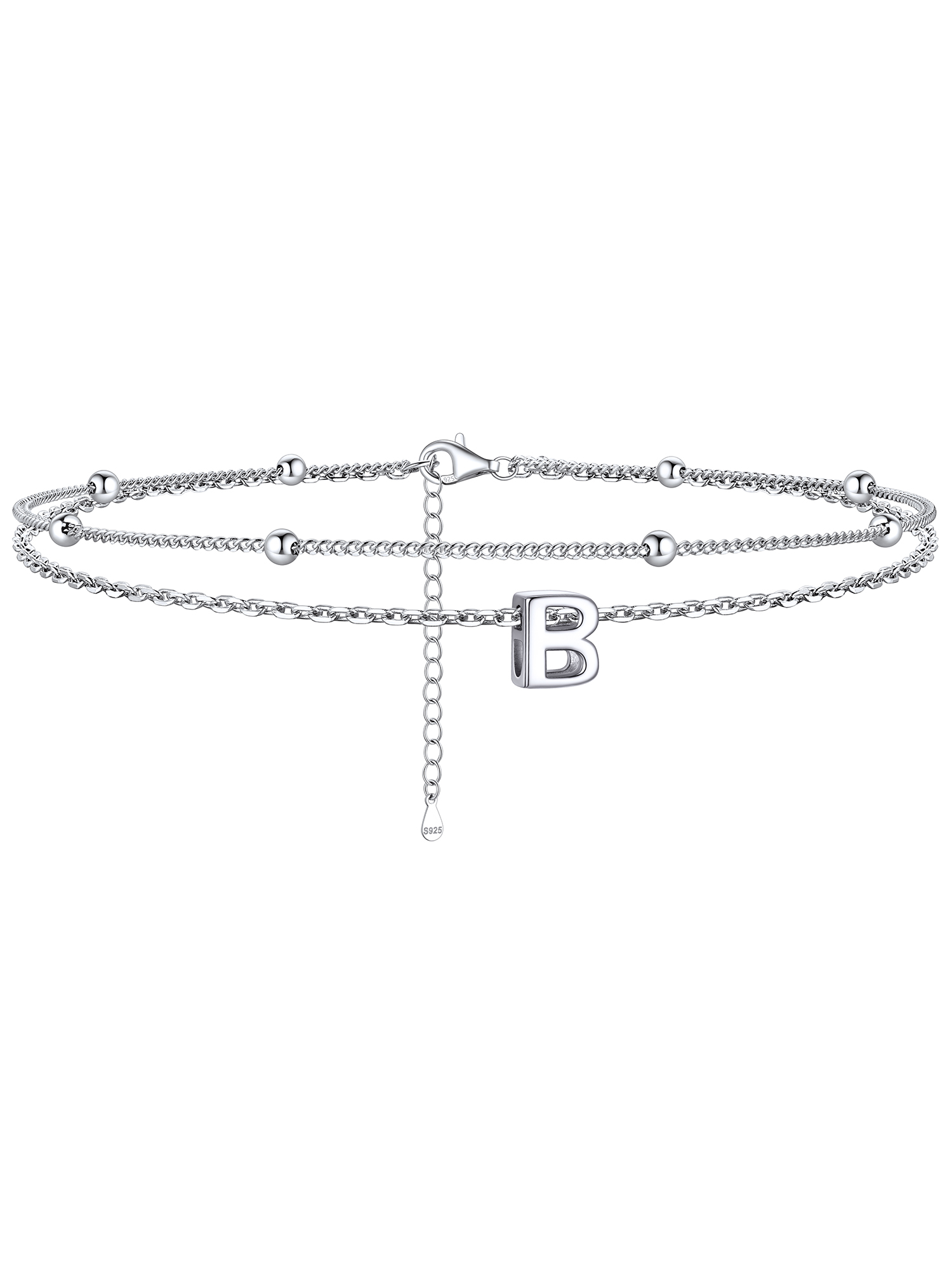 Dainty Layered Waterproof Initial Anklets