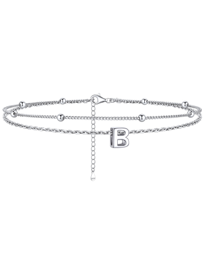 Dainty Layered Waterproof Initial Anklets