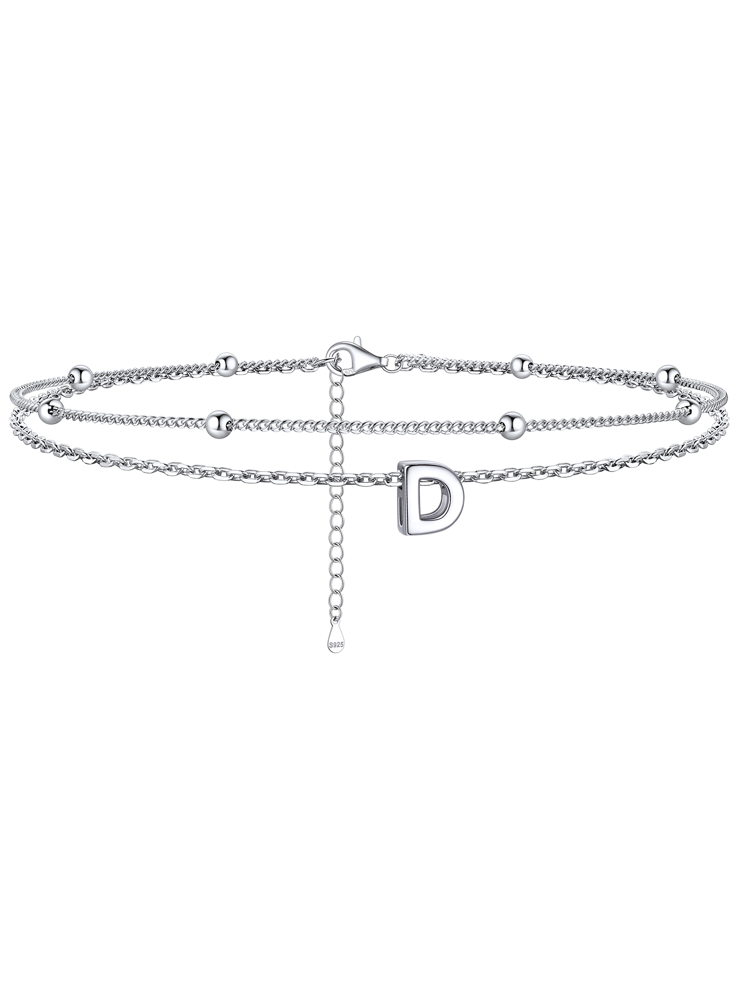 Dainty Layered Waterproof Initial Anklets