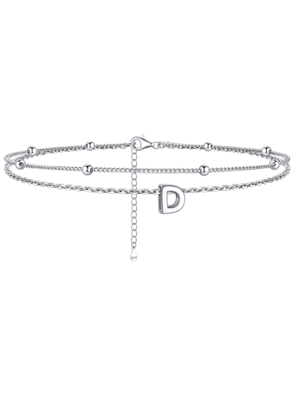 Dainty Layered Waterproof Initial Anklets