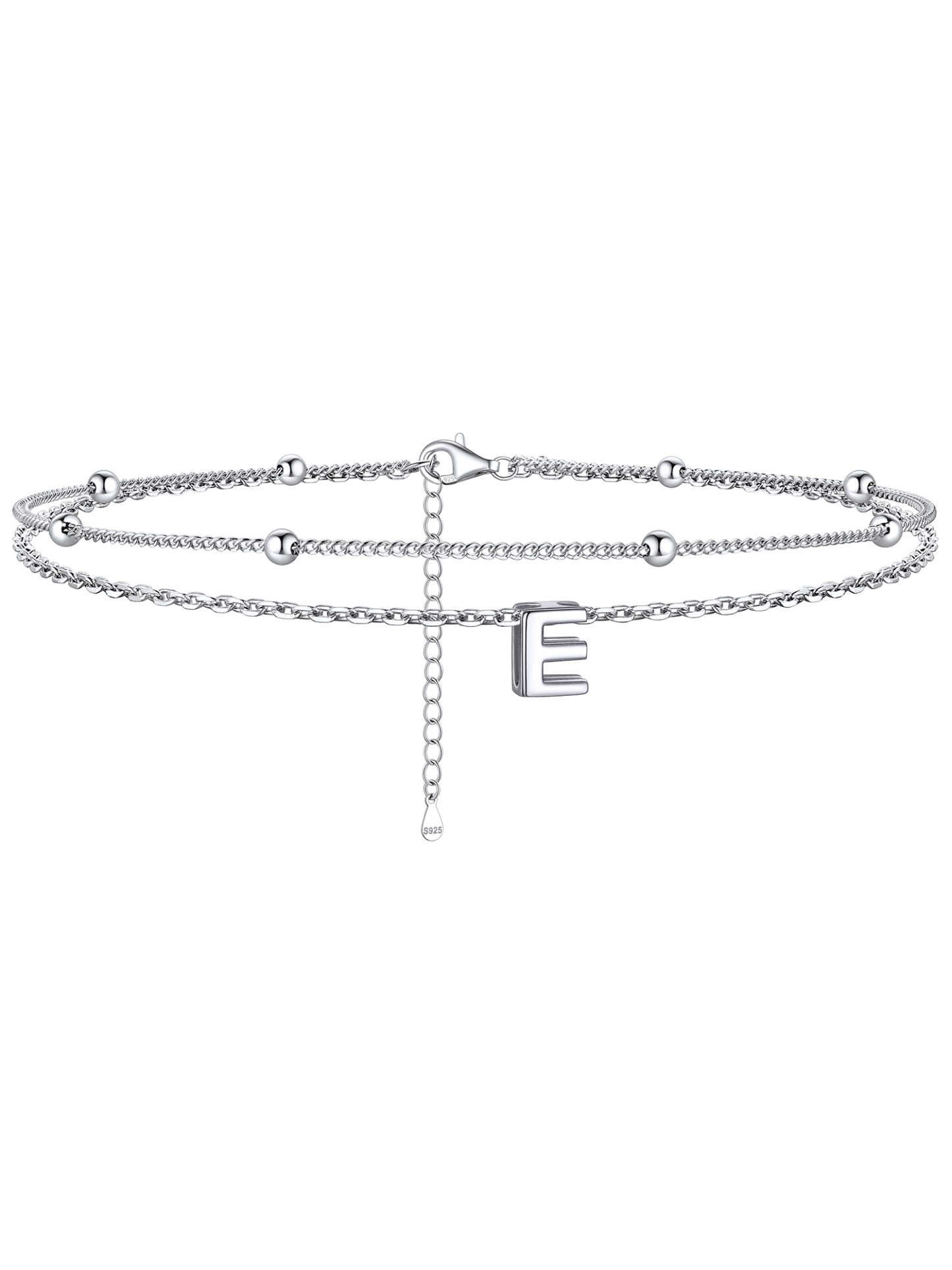 Dainty Layered Waterproof Initial Anklets