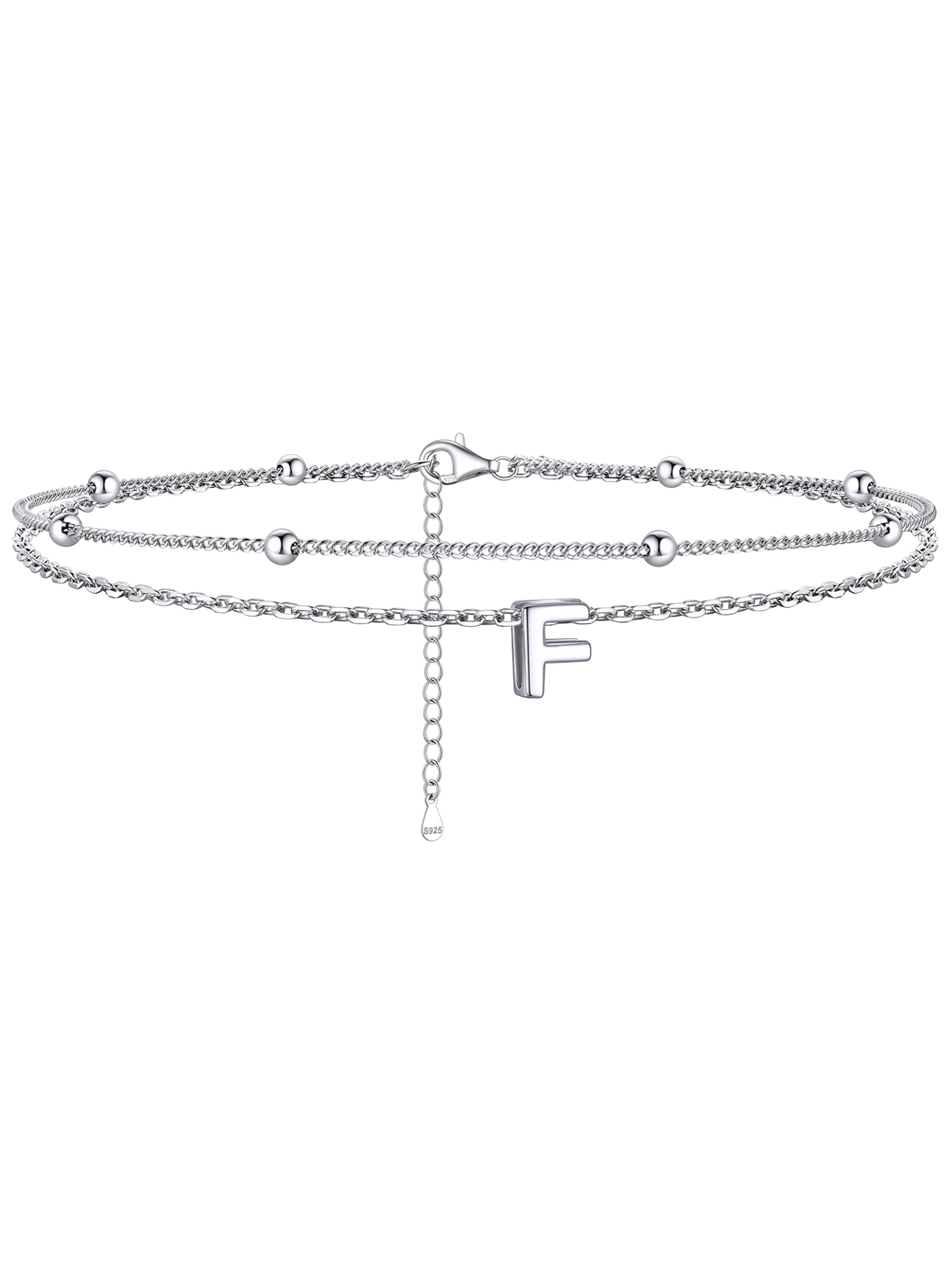 Dainty Layered Waterproof Initial Anklets
